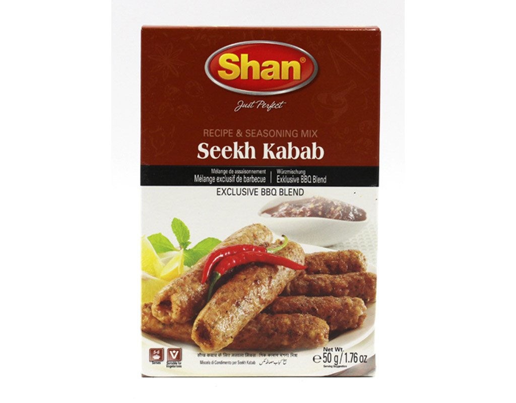 Shan -12X50g Seekh Kabab BBQ Spice Mix for Meat Skewers