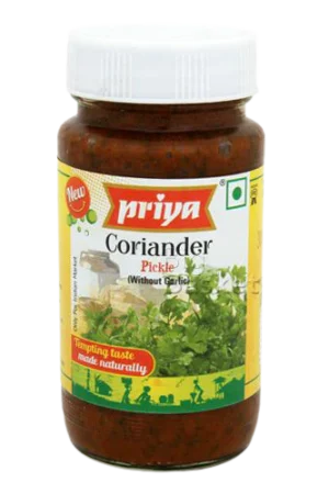 PRIYA CORIANDER WITHOUT GARLIC PICKLE - 300G X 6