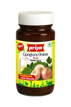 PRIYA GONGURA ONION WITHOUT GARLIC PICKLE - 300G X 6