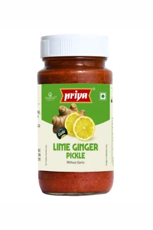 PRIYA LIME GINGER WITHOUT GARLIC PICKLE - 300G X 6