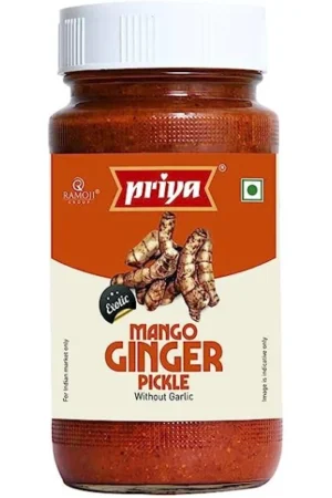 PRIYA MANGO GINGER WITHOUT GARLIC PICKLE - 300G X 6
