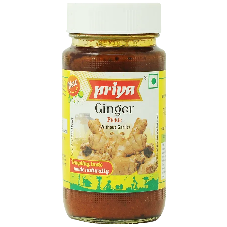 PRIYA GINGER WITHOUT GARLIC PICKLE - 300G X 6