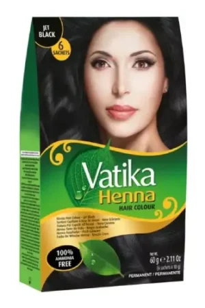 VATIKA HENNA HAIR COLOR JET BLACK 1 SET x 6
