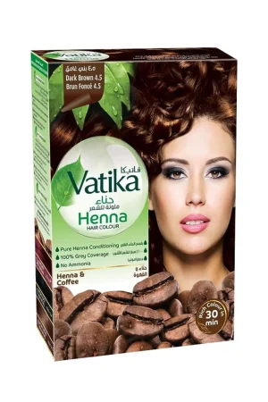 VATIKA HENNA hair COLOR DARKBROWN 10G x 6
