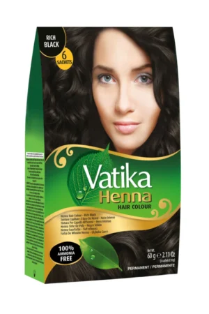 VATIKA HENNA HAIR COLOR JET BLACK 1 SET x 6