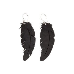Angel Rubber Feather Earrings by Paguro Upcycle