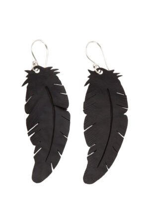 Angel Rubber Feather Earrings by Paguro Upcycle