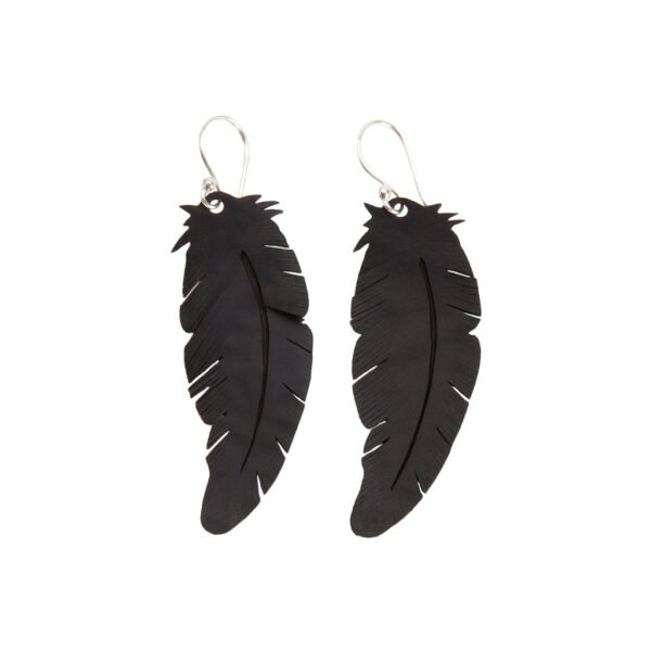 Angel Rubber Feather Earrings by Paguro Upcycle