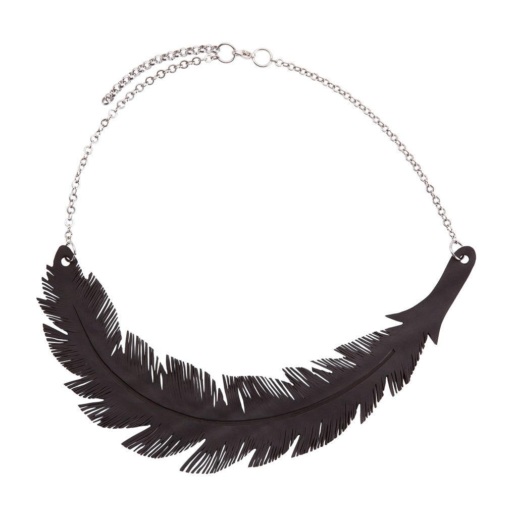 Angel Inner Tube Feather Necklace by Paguro Upcycle