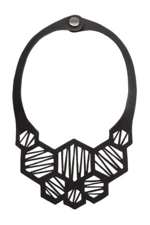 Honeycomb Recycled Rubber Necklace by Paguro Upcycle