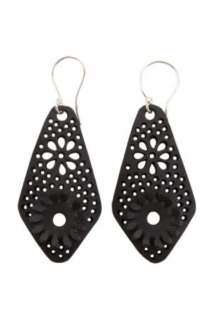 Diamond Recycled Rubber Earrings by Paguro Upcycle