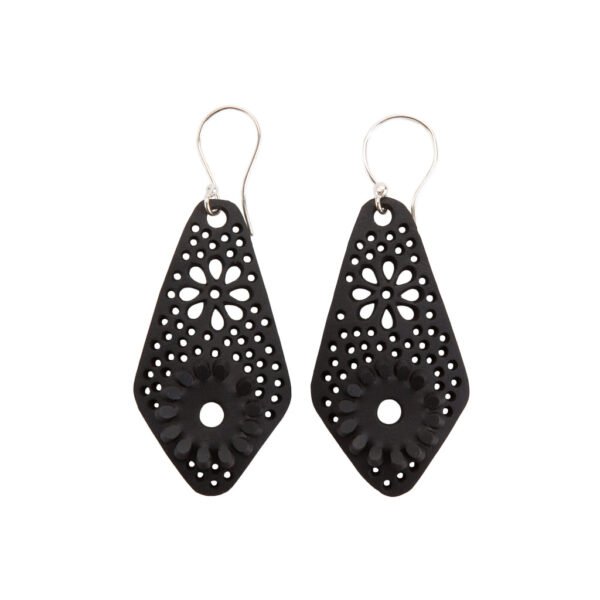 Diamond Recycled Rubber Earrings by Paguro Upcycle