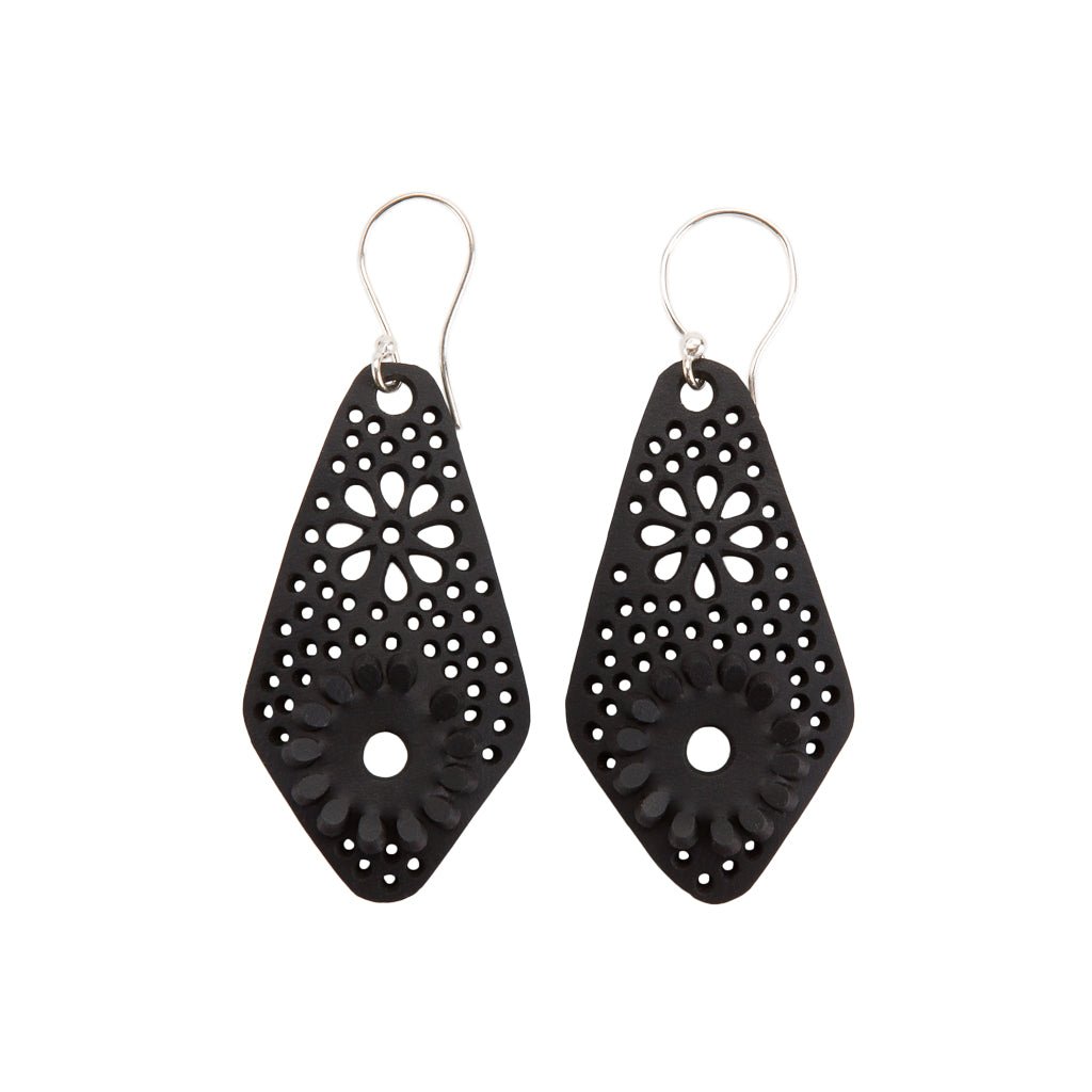 Diamond Recycled Rubber Earrings by Paguro Upcycle