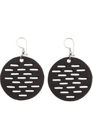 Coding Recycled Rubber Circular Earrings by Paguro Upcycle