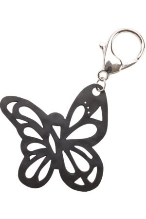Papillon Recycled Rubber Butterfly Vegan Keyring by Paguro Upcycle