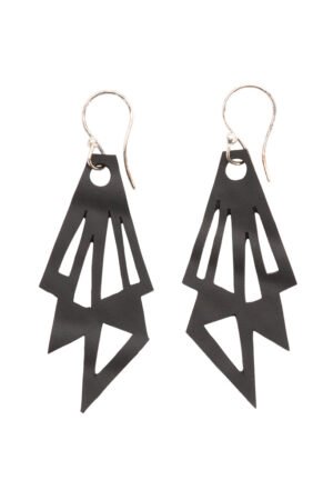 Cubism Rubber Geometric Earrings by Paguro Upcycle