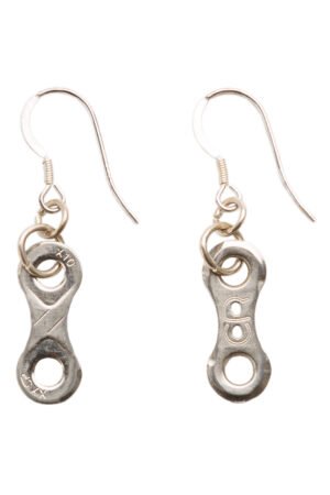 Lone Rider Bike Chain Earrings by Paguro Upcycle