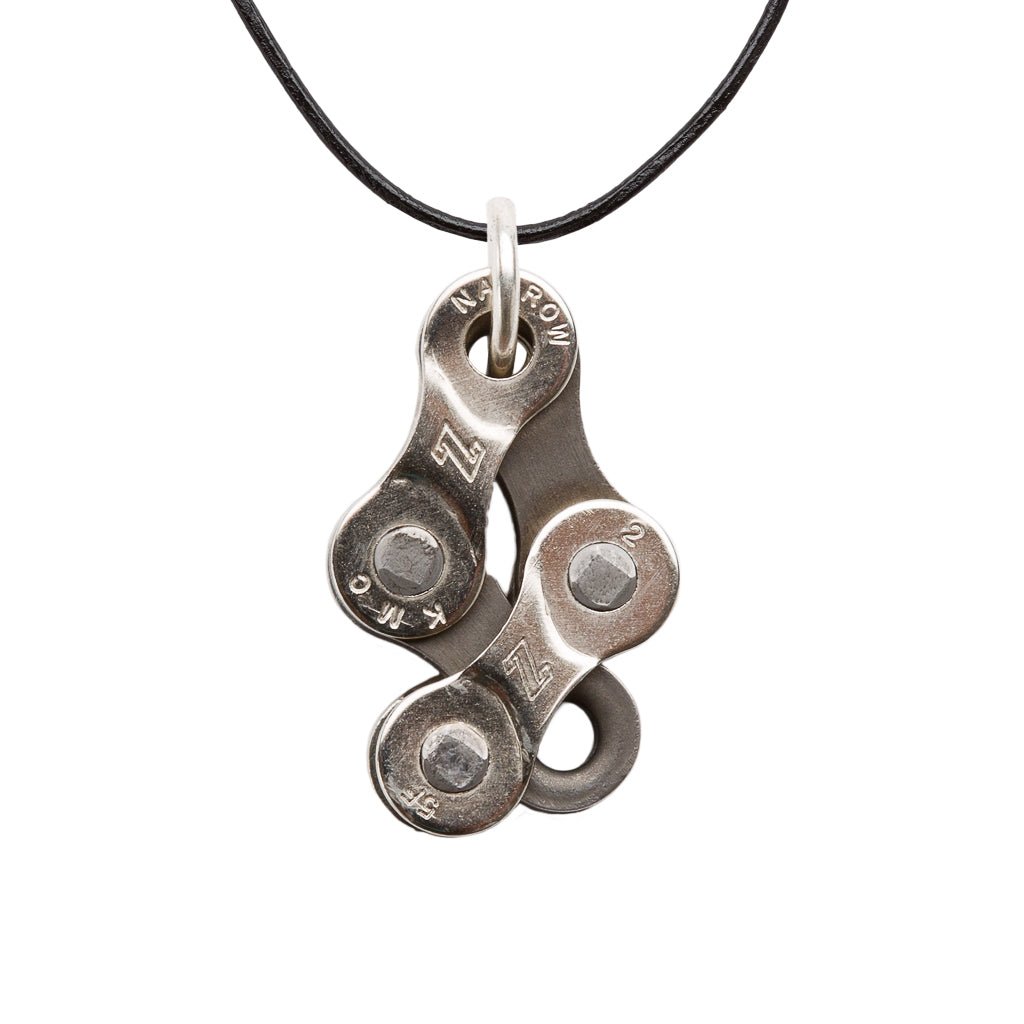 Bikeman Recycled Bike Chain Pendant Necklace by Paguro Upcycle