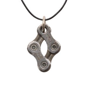 Diamond Recycled Bike Chain Pendant Necklace by Paguro Upcycle