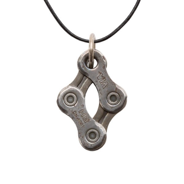 Diamond Recycled Bike Chain Pendant Necklace by Paguro Upcycle