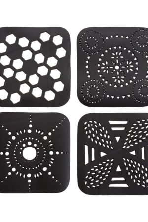 Square Handcrafted Recycled Rubber Coaster - A set of 2/4/6/8 by Paguro Upcycle