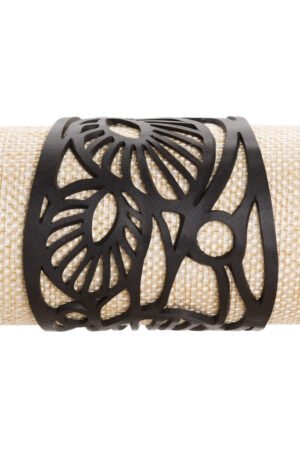 Leaf Art Nouveau Inner Tube Bracelet by Paguro Upcycle