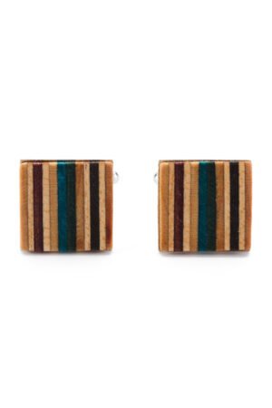 Multicolour Recycled Skateboard Square Cufflinks by Paguro Upcycle