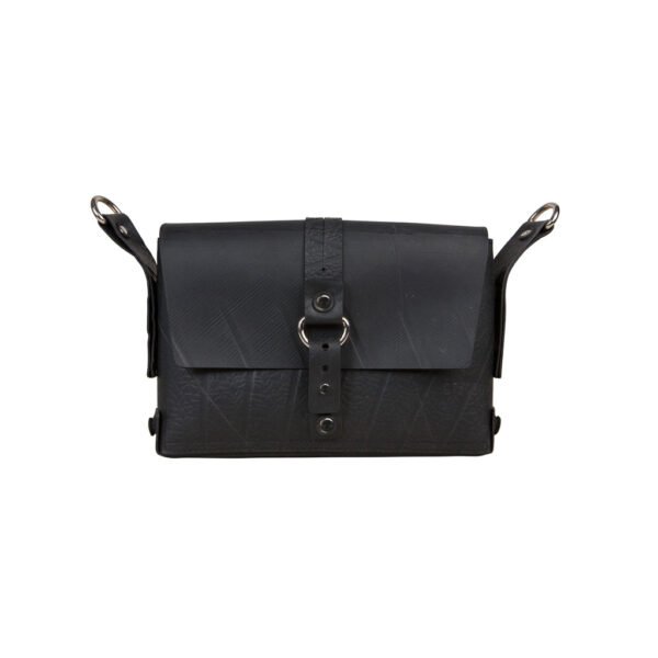 Reina Black Vegan Handbag by Paguro Upcycle