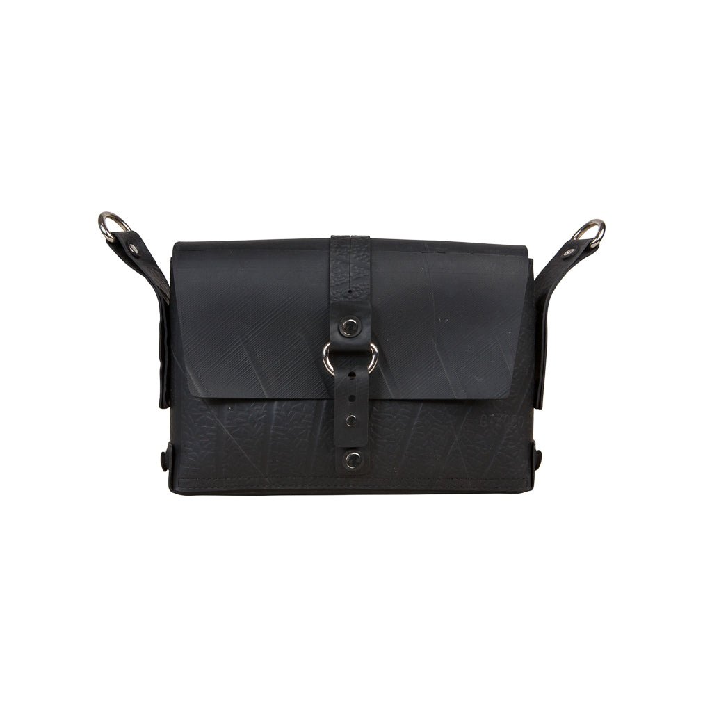 Reina Black Vegan Handbag by Paguro Upcycle