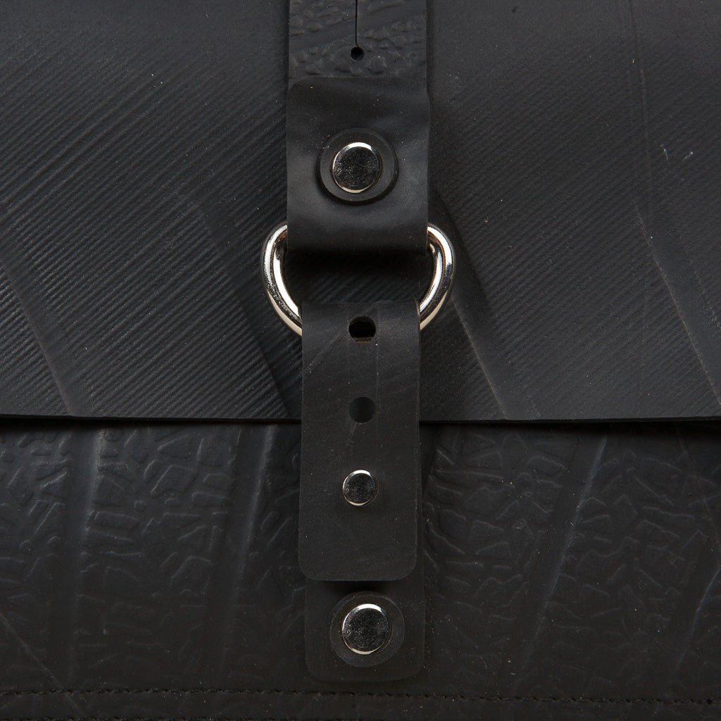 Reina Black Vegan Handbag by Paguro Upcycle