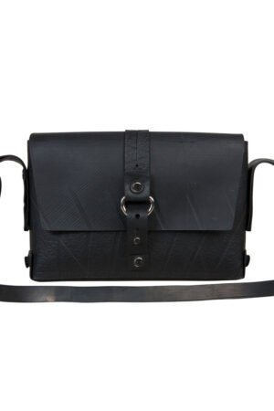 Reina Black Vegan Handbag by Paguro Upcycle