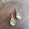 Teardrop Elegant Recycled Skateboard Dangle Earrings by Paguro Upcycle