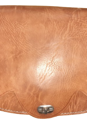 Bolso redondo liso beige vacuno Tira/click