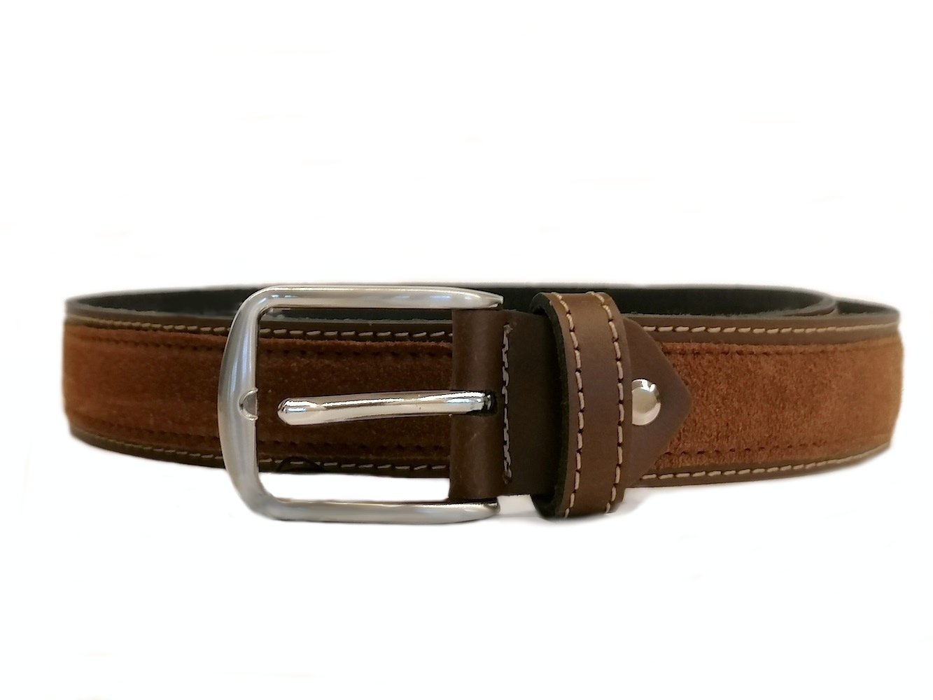 Cinturón Sport de ante, para hombre, AV 7 color Cuero. SET de 10 cinturones en diferentes tallas.