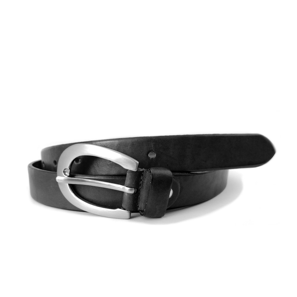 Cinturón de cuero estilo tejano, AV QM1 de 25mm para mujer, color Negro. SET de 10 cinturones en tallas variadas.