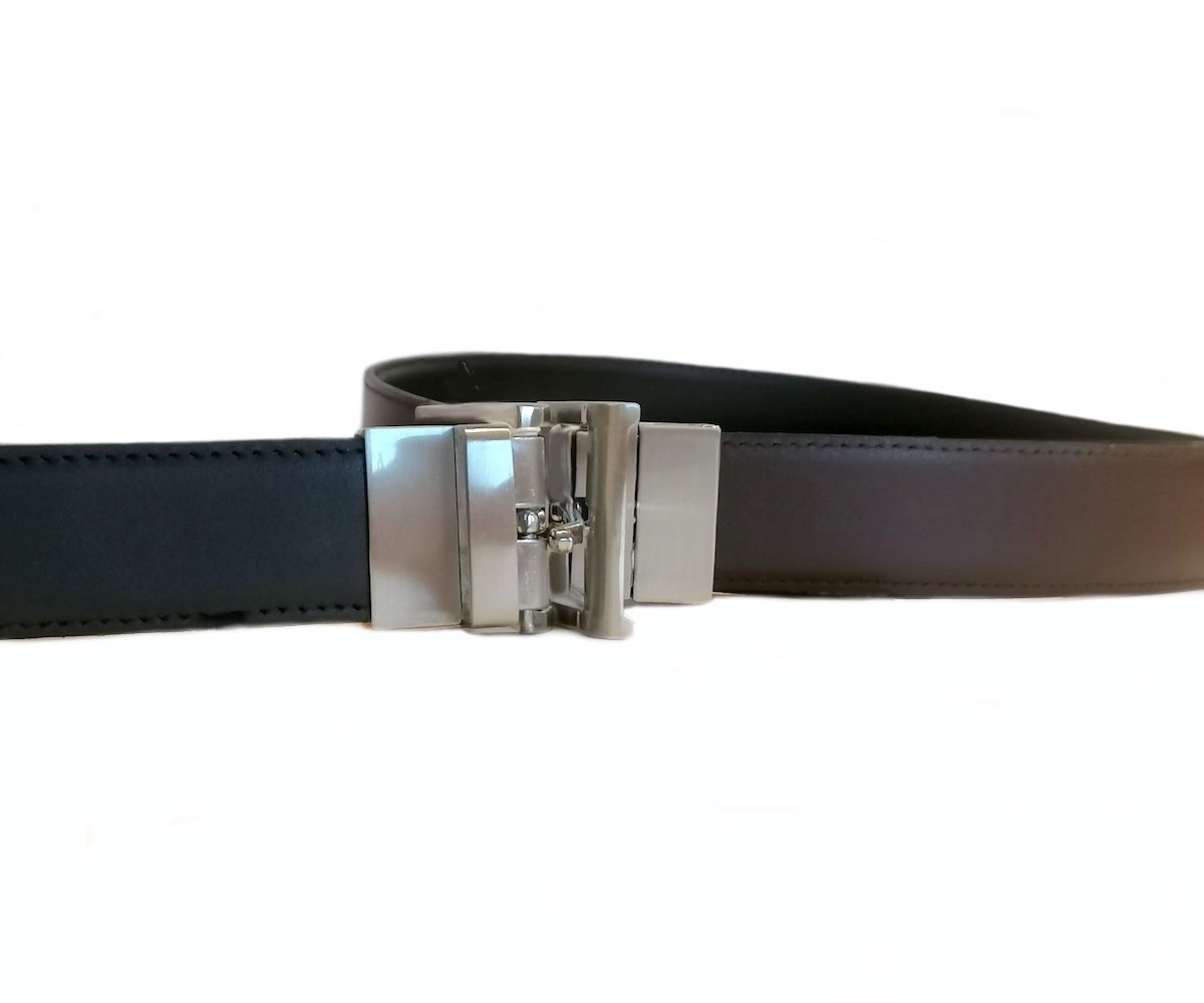 Cinturón Reversible de cuero, para hombre, AV R1 Bicolor Negro/Marrón. SET de 10 cinturones en diferentes tallas. - Image 5