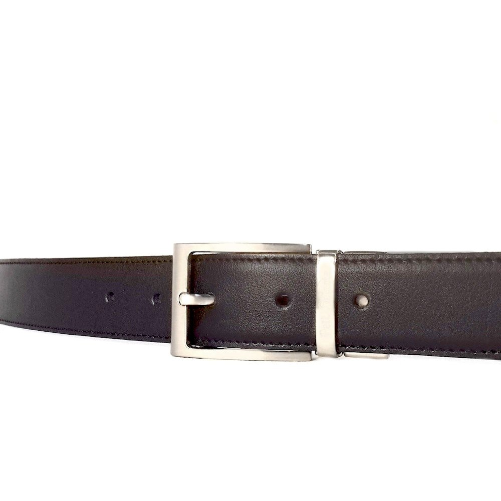 Cinturón Reversible De Cuero, Para Hombre, AV R1 Bicolor Negro/Marrón
