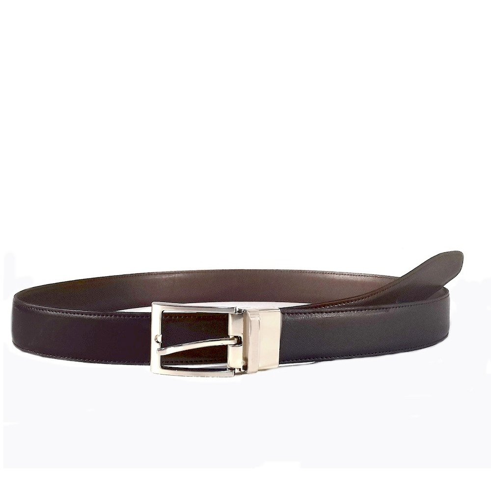 Cinturón Reversible de cuero, para hombre, AV R1 Bicolor Negro/Marrón. SET de 10 cinturones en diferentes tallas. - Image 3