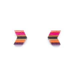 Arrow Colourful Recycled Skateboard Stud Earrings by Paguro Upcycle