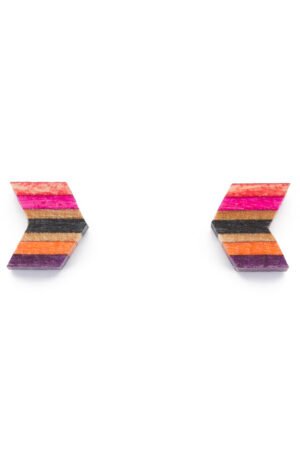 Arrow Colourful Recycled Skateboard Stud Earrings by Paguro Upcycle