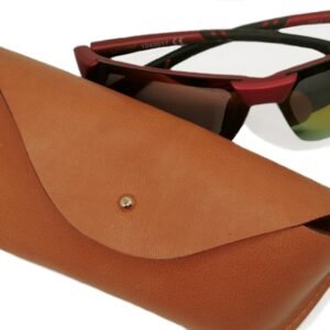 Funda de gafas de estructura semi-rígida, BALMORAL NV. Napa Vegetal de cordero en color Tostado.