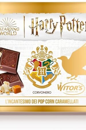WITOR'S - Harry Potter - Milk Chocolate Bar with Caramelized Popcorn - Finest Chocolate - Sweet Milk Chocolate and Popcorn Snacks - 50 gr(Pack of 20)