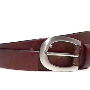Cinturón de cuero estilo tejano, AV QM1 de 25mm para mujer, color Marrón. SET de 10 cinturones en tallas variadas.
