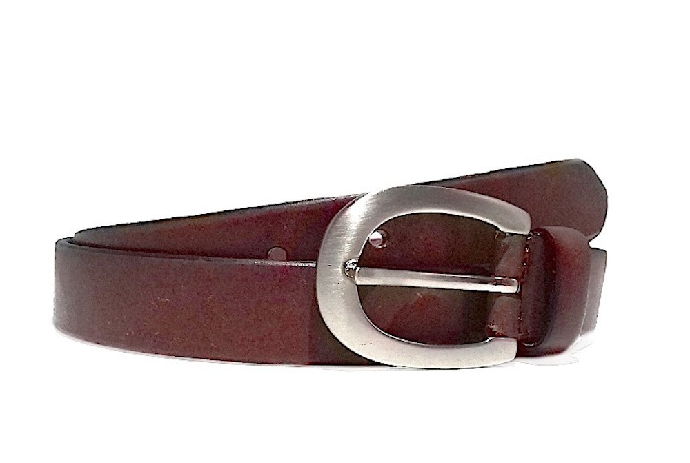 Cinturón de cuero estilo tejano, AV QM1 de 25mm para mujer, color Marrón. SET de 10 cinturones en tallas variadas.