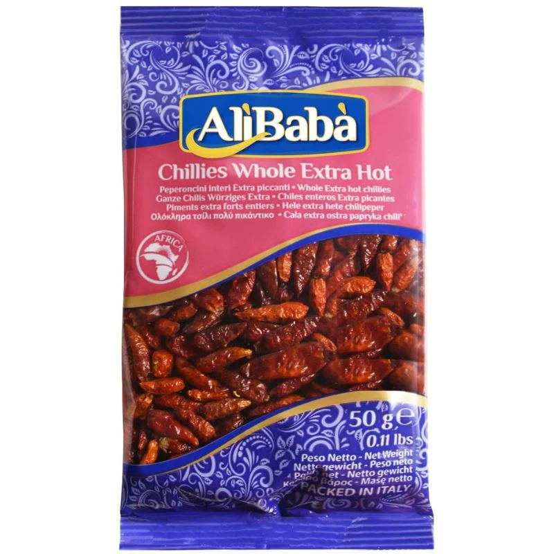 CHILLIES WHOLE EX.HOT ALI BABA 20X50G