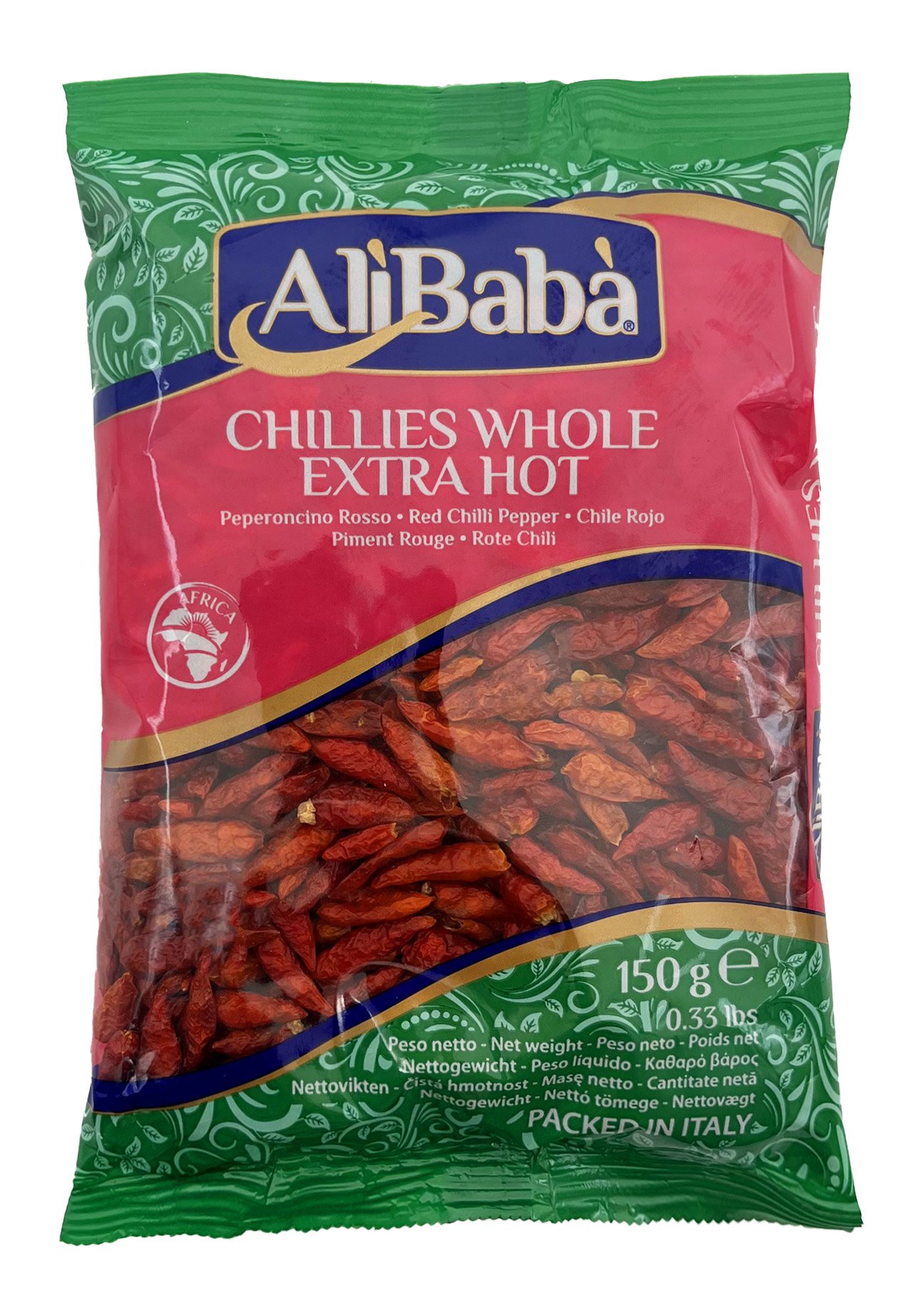 CHILLIES WHOLE EX.HOT ALI BABA 8X150G
