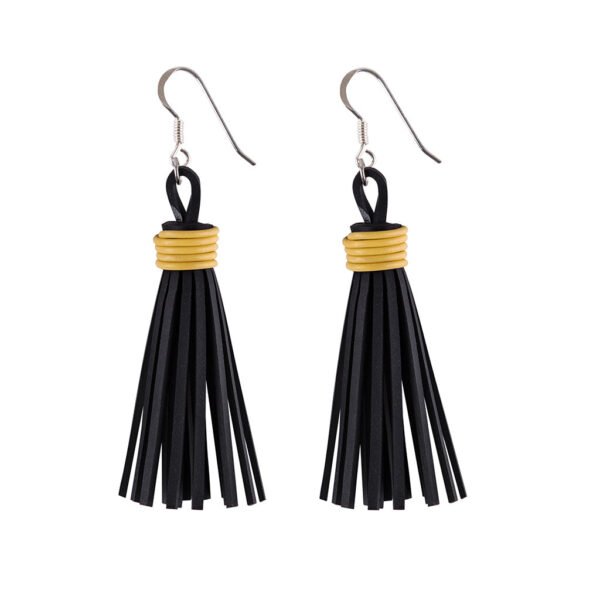Asante Recycled Rubber Tassel Earrings by Paguro Upcycle