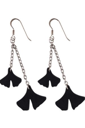Ginkgo Leaf Inner Tube Earrings by Paguro Upcycle