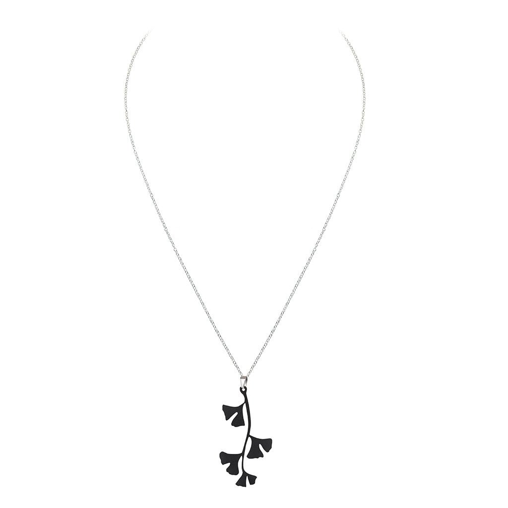 Handmade Ginkgo Leaf Pendant Necklace by Paguro Upcycle