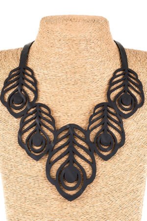 Peacock Feather Necklace by Paguro Upcycle